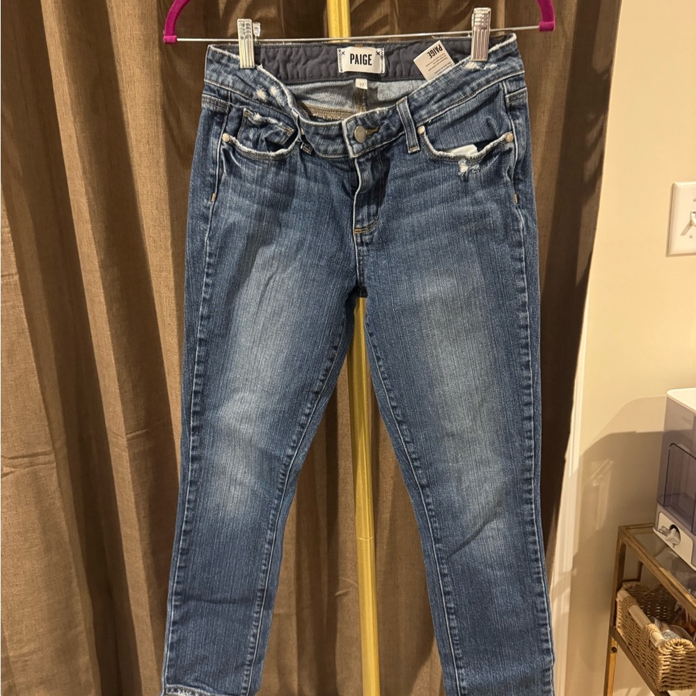 PAIGE Women's Classic Blue Ankle Jeans